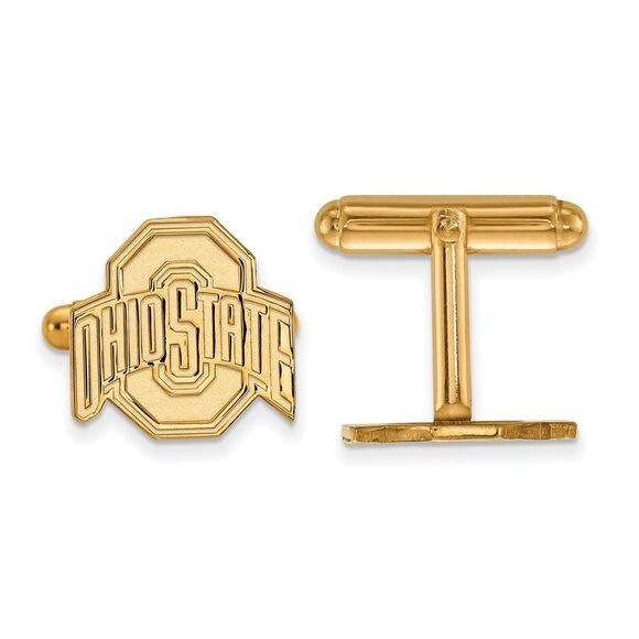 14k Gold Plated Silver Ohio State University Cuff Links